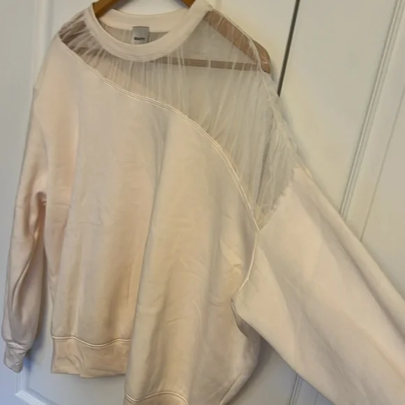 Maeve Anthropologie Long-Sleeve Off-The-Shoulder Sheer Top - Picture 10 of 16